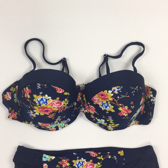 Sexy retro high waisted Plus Size Bikini Blue - Picture 4 of 8